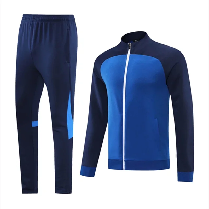 

High Quality Soccer Tracksuit Men Football Training Suit Sports Jacket Pants Suit Casual Jogging Fitness Outdoor Running Clothes