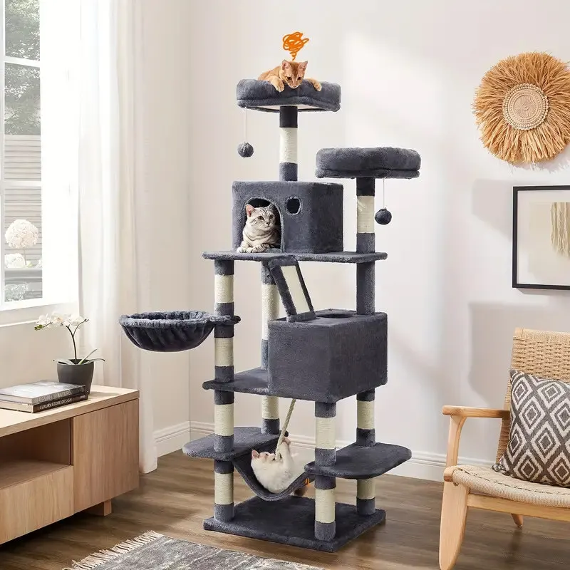 Luxury Solid Cat Furniture, Climbing Tree, Scratching Board, Sisal Mouse Toy, Cat Jumping Frame, Carton Packaging