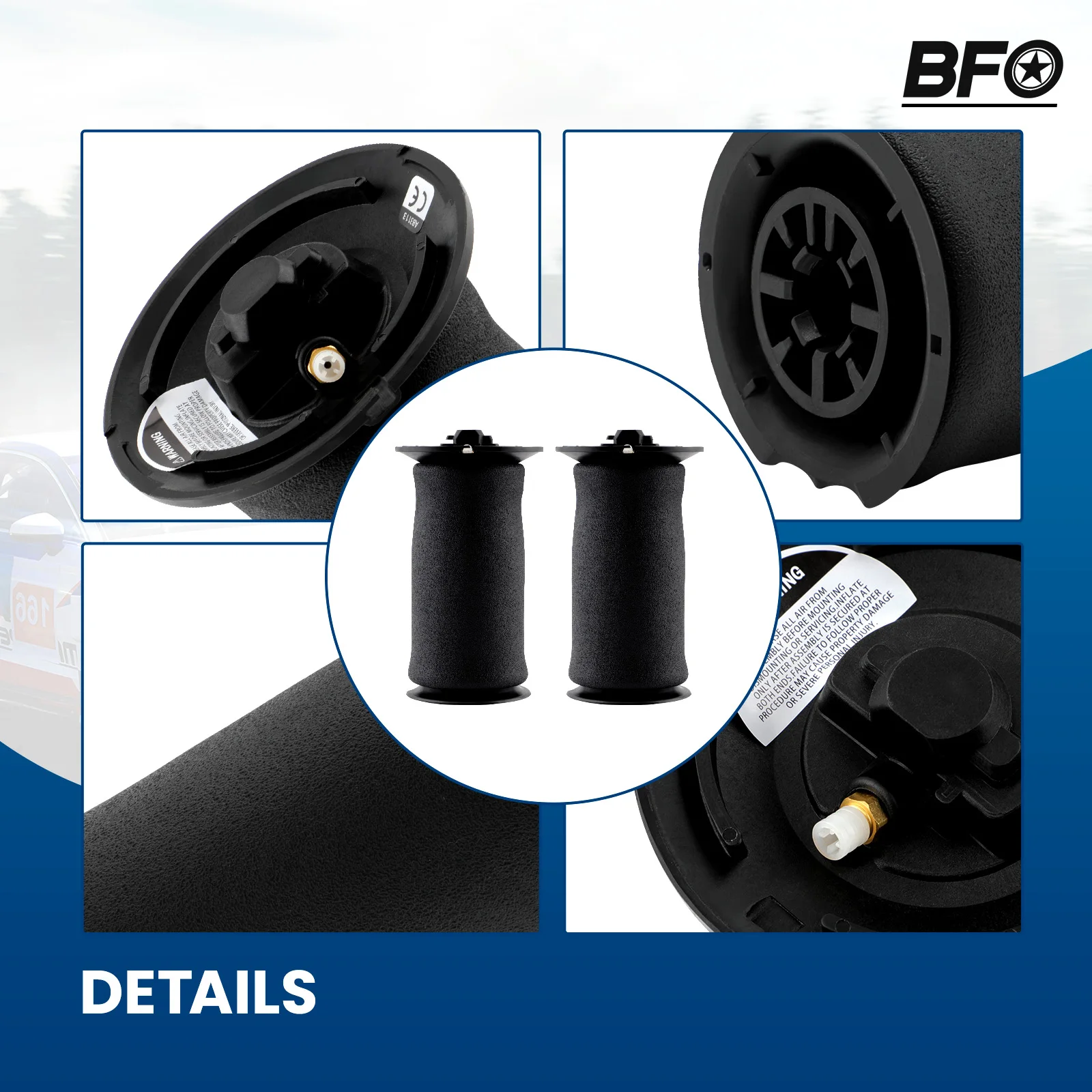 2pcs Rear Air Spring Suspension Bags for BMW 5 Series E60 2001-2010 for BMW 5 E61 2003-2010 37126765603