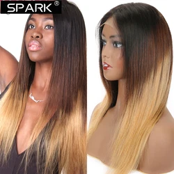 Ombre Lace Front Wig Human Hair Wigs For Women Brazilian Straight Lace Front Wig Ombre Blonde 13X4 Lace Frontal Wig Remy Hair