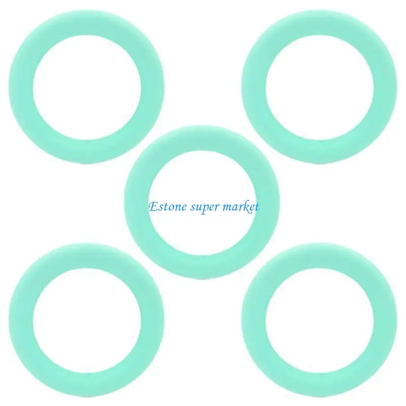 

090B 5Pcs/Pack 65mm Silicone Teether Ring Beads DIY Baby Chewable Nursing Teething Shower Gifts