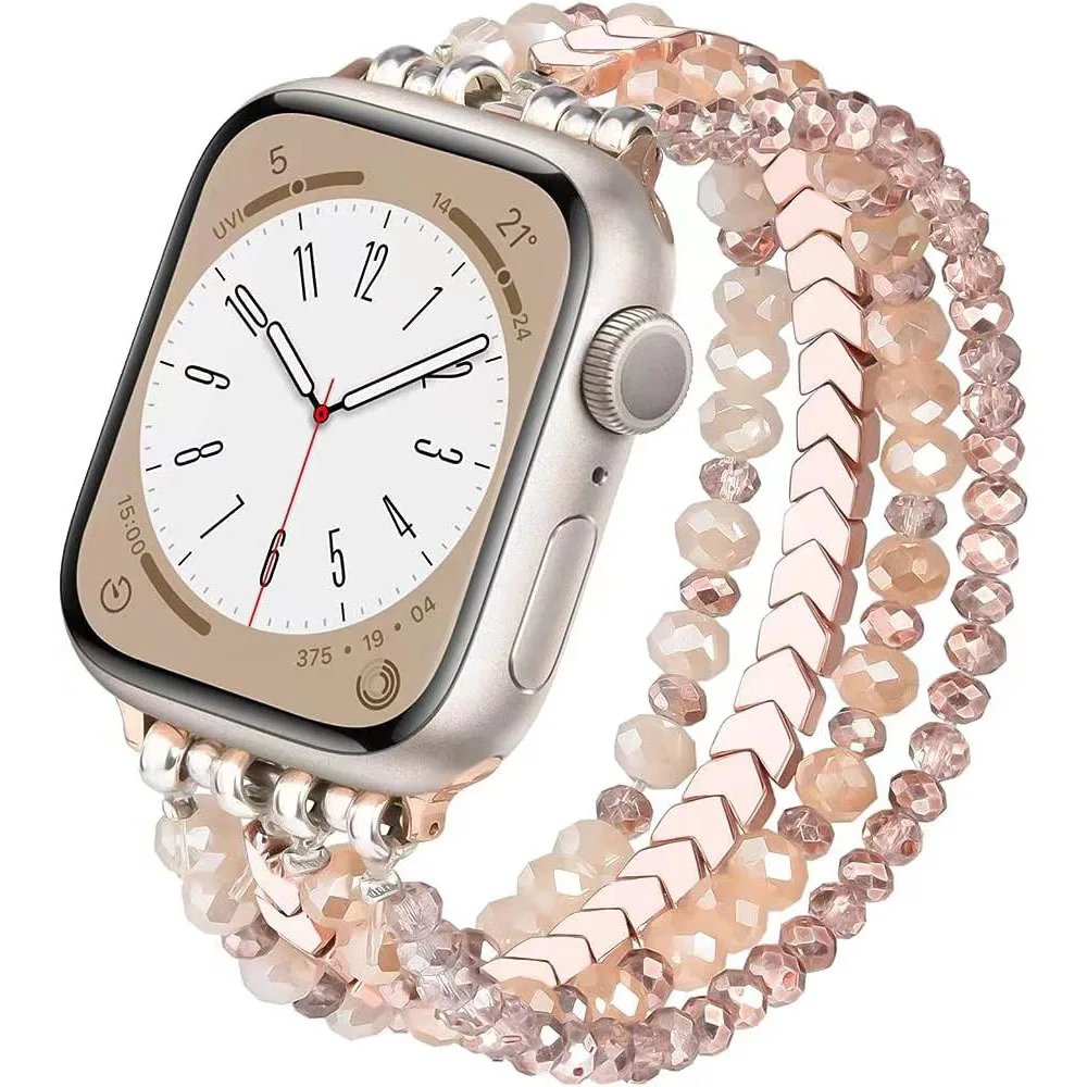 Armband Link Perlen Armband für Apple Watch Band für Frauen 38mm 40mm 41mm 42mm 44mm 45mm 46mm 49mm