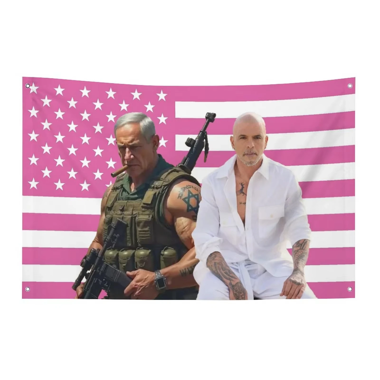 Eyal Golan Dekorative Garagenflagge |   Maßgeschneidertes Hängebanner, perfekt für Schlafzimmer, Outdoor-Dekoration und Friseurladen-Raumdekoration flach