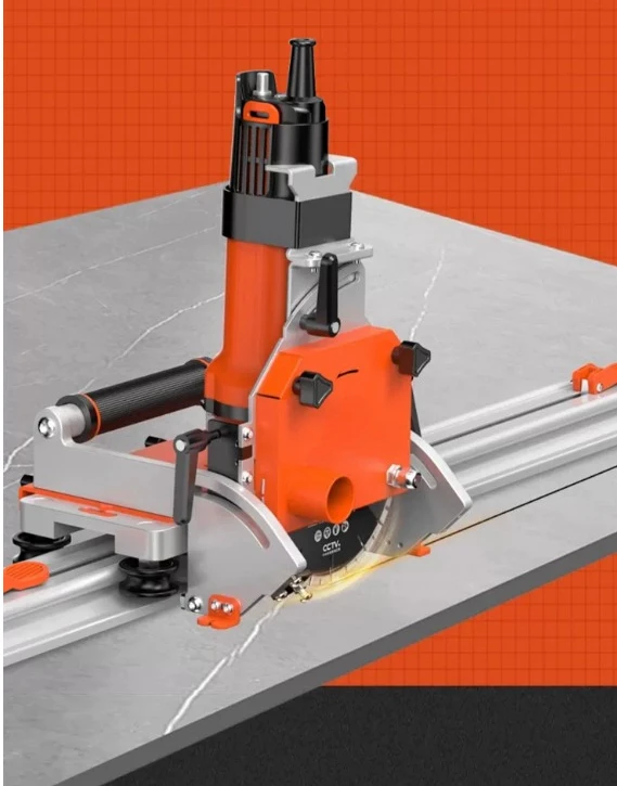Electric 45 Degree Tile Chamfer Cutter, High Precision Portable Large Format Water Jet Ceramic Miter Cutting Machine