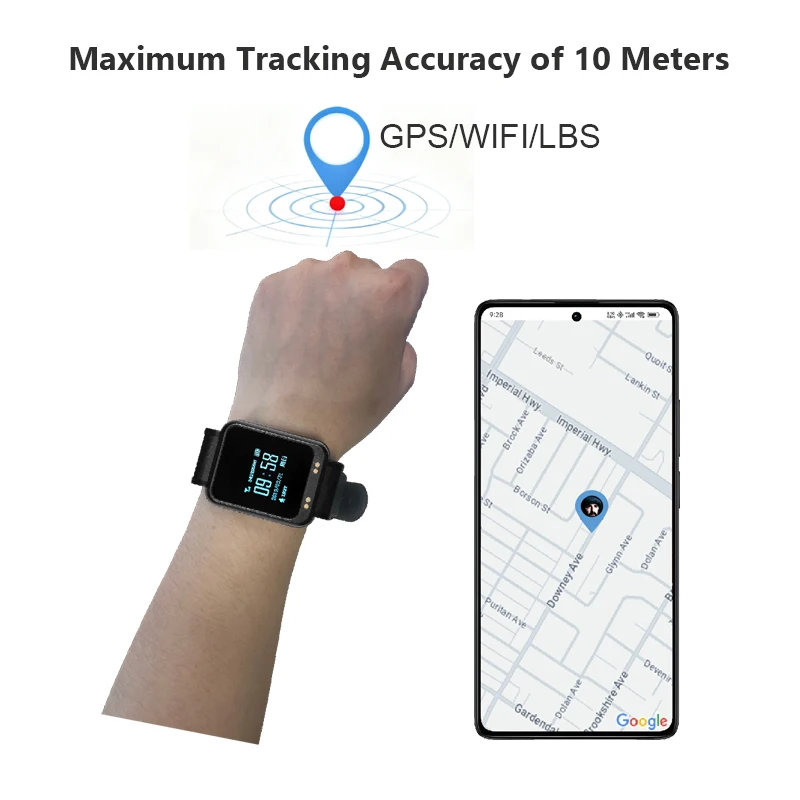 4G GPS سوار المقتفي رصد معدل ضربات القلب SOS GPS الإلكترونية معصمه جهاز تعقب لمرضى الزهايمر المسنين #2