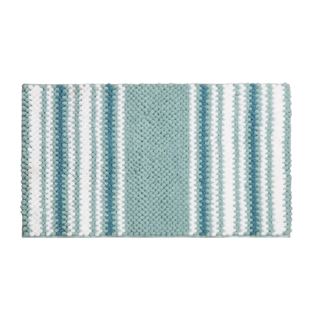 Thickened Color Striped Chenille Toilet Door Absorbent Mat Household Entrance Door Mat Dustproof AntiSlip Mat