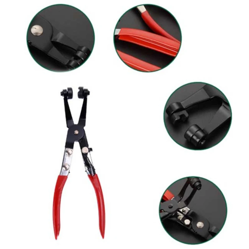 Car Tube Clamp Long Automotive Hose Clamp Pliers Straight Throat Tube Bundle Clamp Removal Tool Straight Smooth Handle Plier