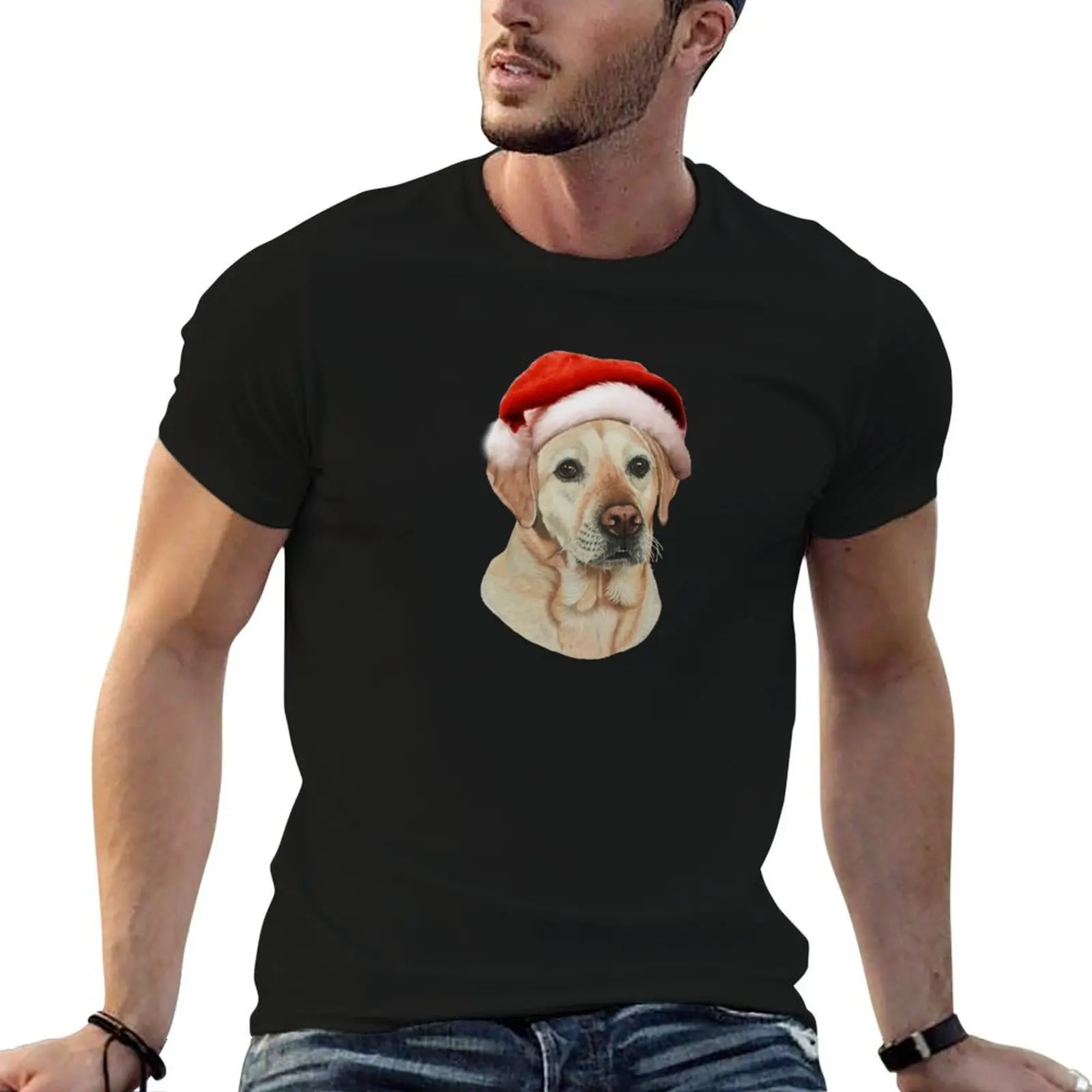 

Ted the Yellow Labrador at Christmas T-Shirt cotton t shirt man t shirt personalised T-Shirt