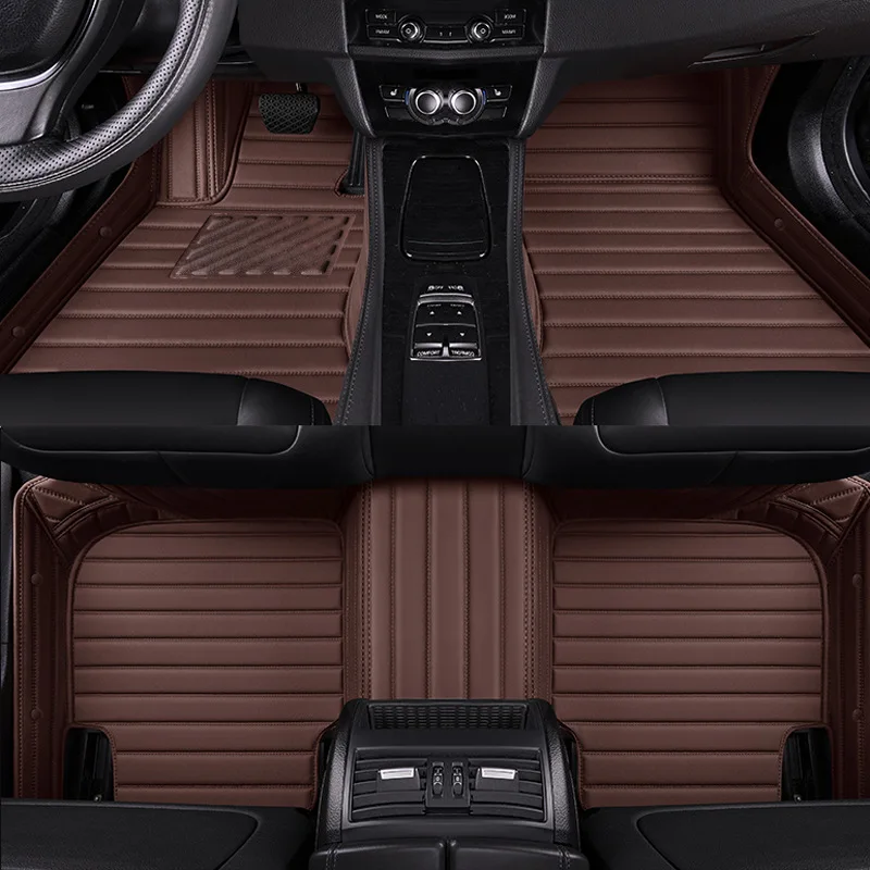 

Для Volkswagen Tiguan 2010-2025 кожаные автомобильные коврики на заказ, полное покрытие, водонепроницаемые, прочные, автомобильные аксессуары для интерьера, противоскользящие