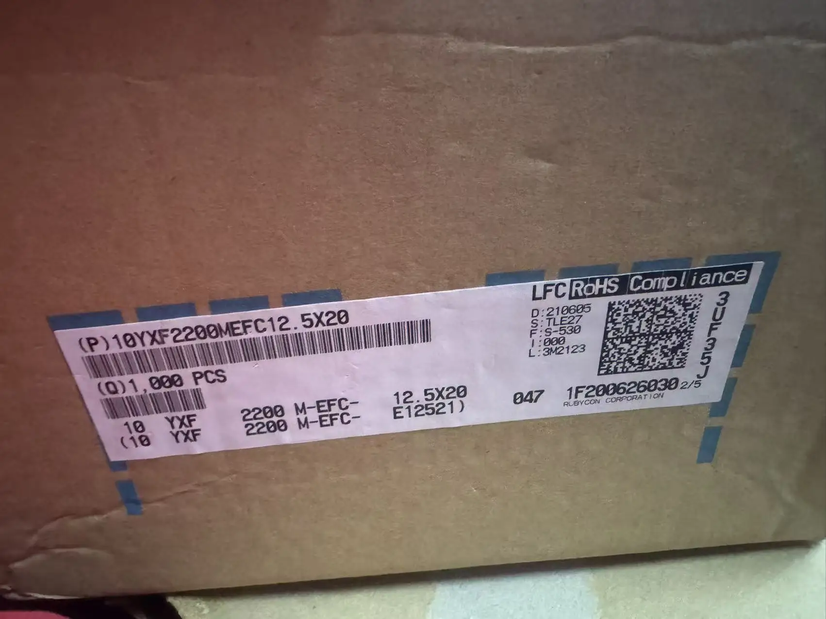RUBYCON YXF 10V2200UF 12.5x20MM electrolytic capacitor 2200uf 10v yxf 2200UF/10V high frequency low resistance long life