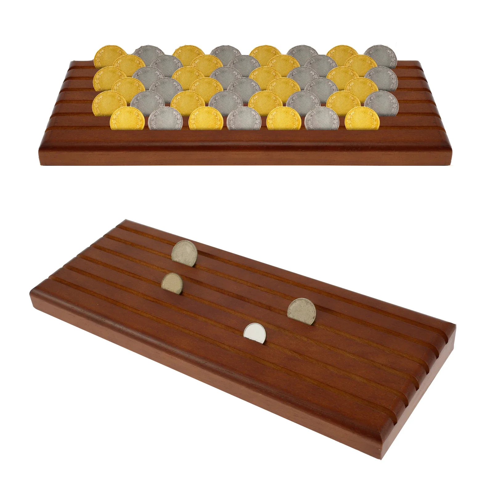 6 Rows Challenge Coin Display Holder Wooden Medal Desk Coin Display Case Military Collector Decor Gift