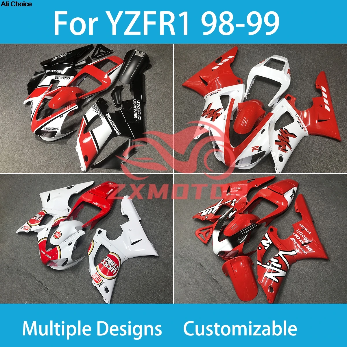 

YZF R1 1998 1999 Motorcycle Fairings for YAMAHA R1 98 99 Free Customization ZXMT Plastic Fairing Body Parts Kit