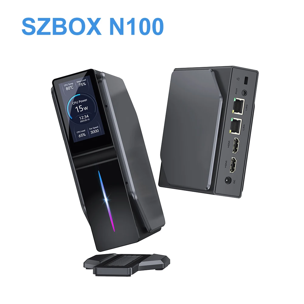 Szbox-Windows 11ミニPC,s1,n100,1.9インチ,tft,lcd,ddr4,ddr4,m.2,sata,nvme,ssd,デュアルWiFi,5,bt4.2,コンピューター