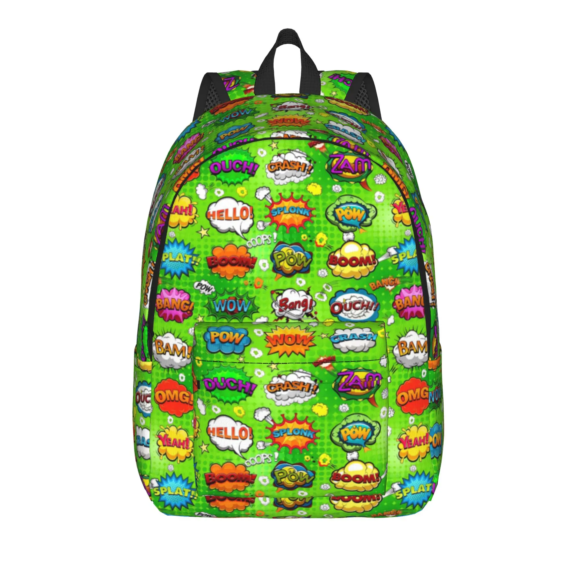 Comic Speech Bubbles   ()(2) Backpack  Men Polyester College Backpacks Durable Aesthetic School Bags Rucksack
