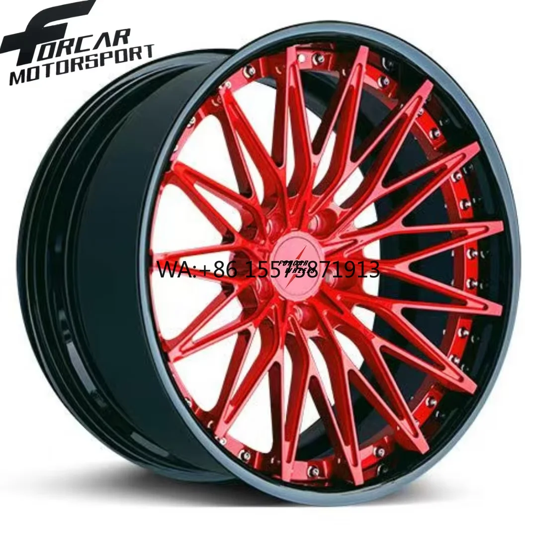 

Глянцевые цветные кованые диски для автоспорта из двух частей, 16, 17, 18, 19, 20, 21, 22, 23, 24 дюйма