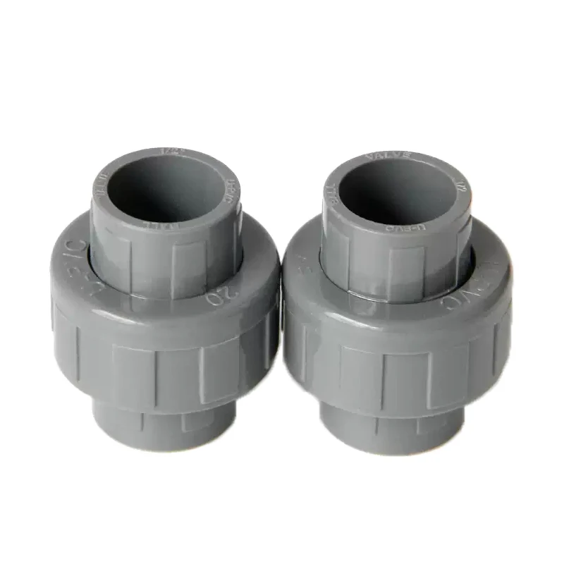 1~10PC Grey PVC Union Connector Aquarium Tank Water Tube Pipe Coupling Joints Garden Irrigation Fittings 20/25/32/40/50/63~110mm