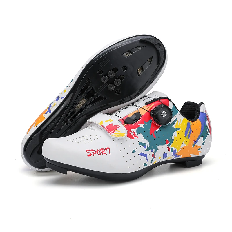 

Men Cycling Shoes Professional Road SPD Sneakers Bike Flat Racing for Men Breathable Road Biking Footwear Antiskid