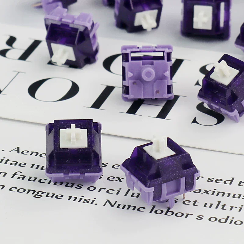 ‌Duhuk Bitter Tea Purple V2 Switch 5-Pin Pure Long Stroke Tactile Switch (58g/63.5g) For Custom Mechanical Keyboards