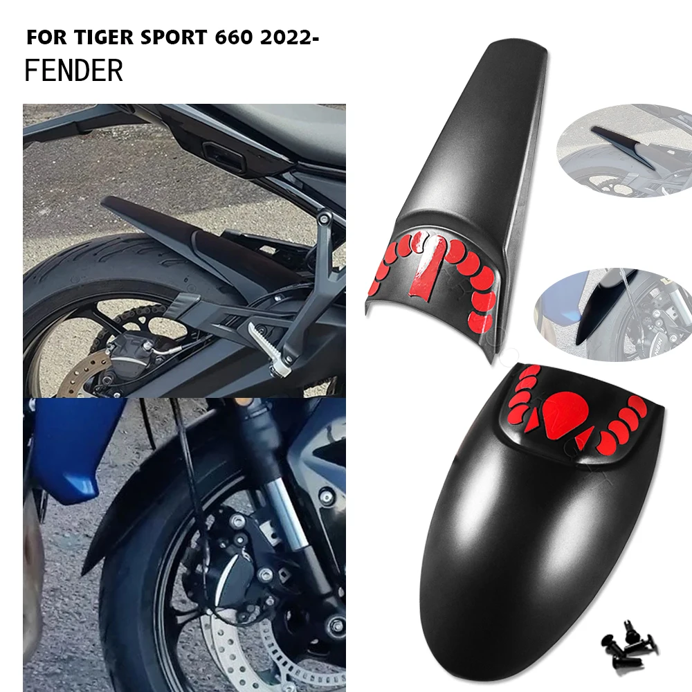 For Tiger Sport 660 2022 2023 - Motorcycle Accessories Front Rear Fender Mudguard Extender Hugger Extension