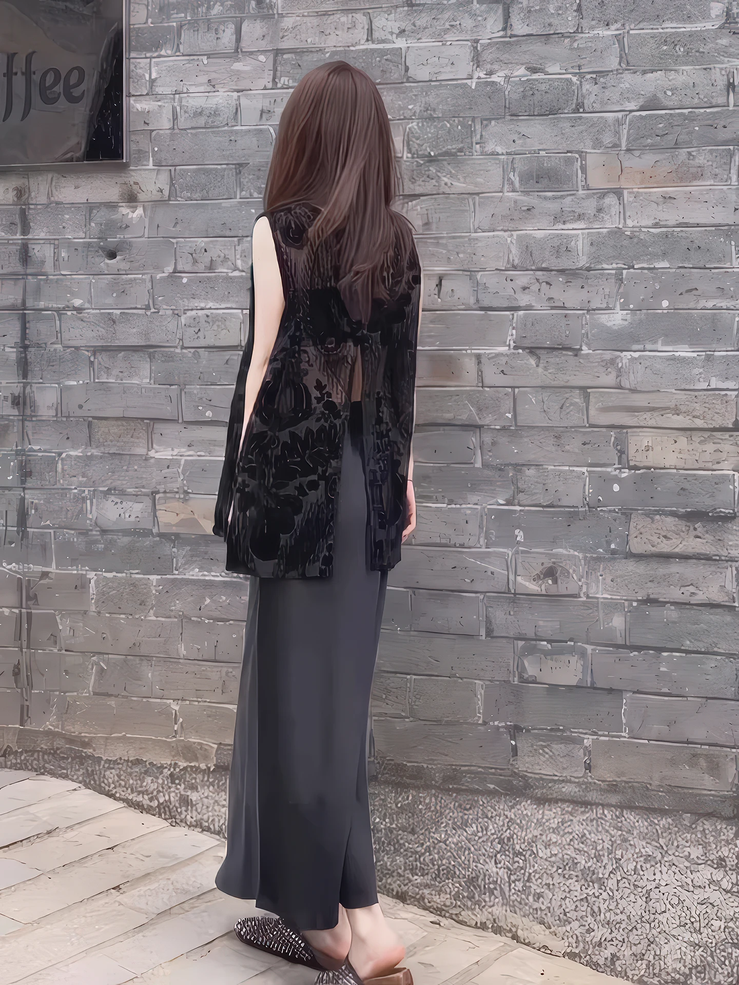 

New Chinese Style Lace Sleeveless Vest And Skirt Set Women's Summer Fashion Two-Piece Black Breathable High Waist Casual Wear