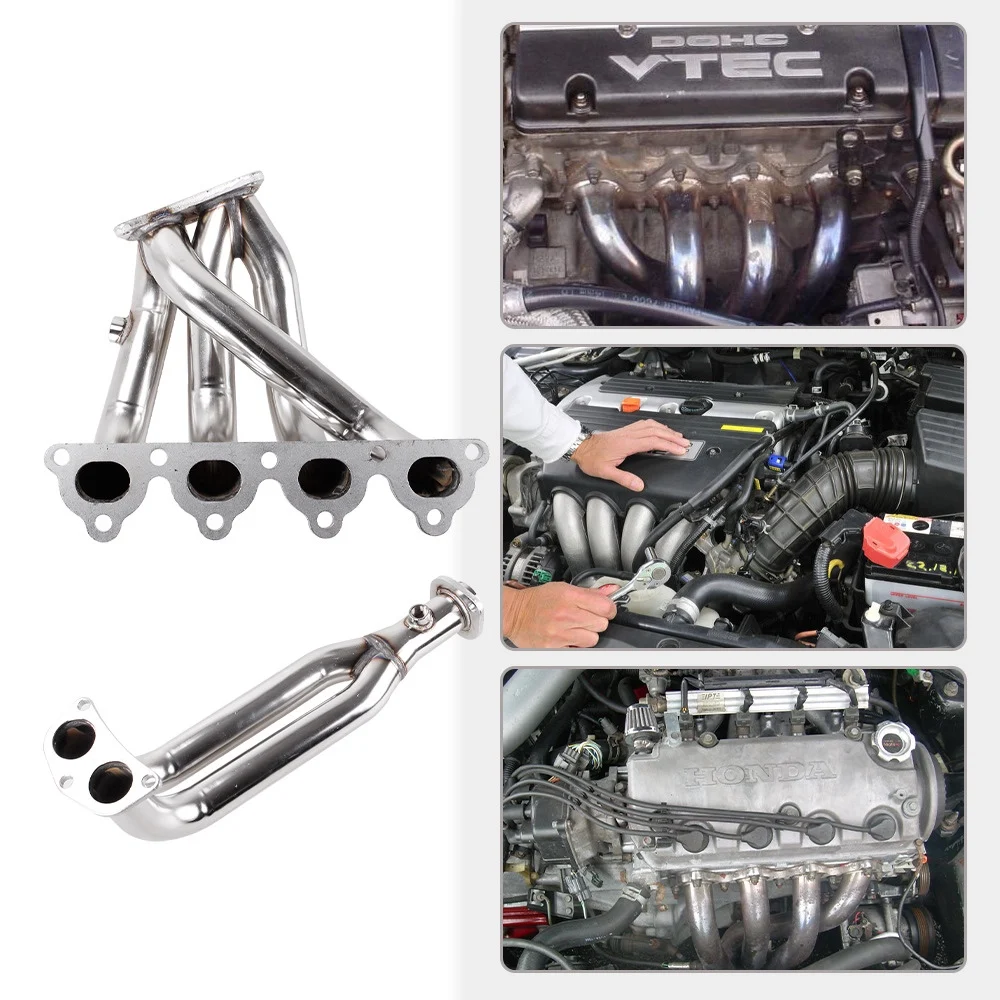 Retrofit for Honda Civic D15 D16 EK EG NA banana head coke head section, stainless steel exhaust manifold