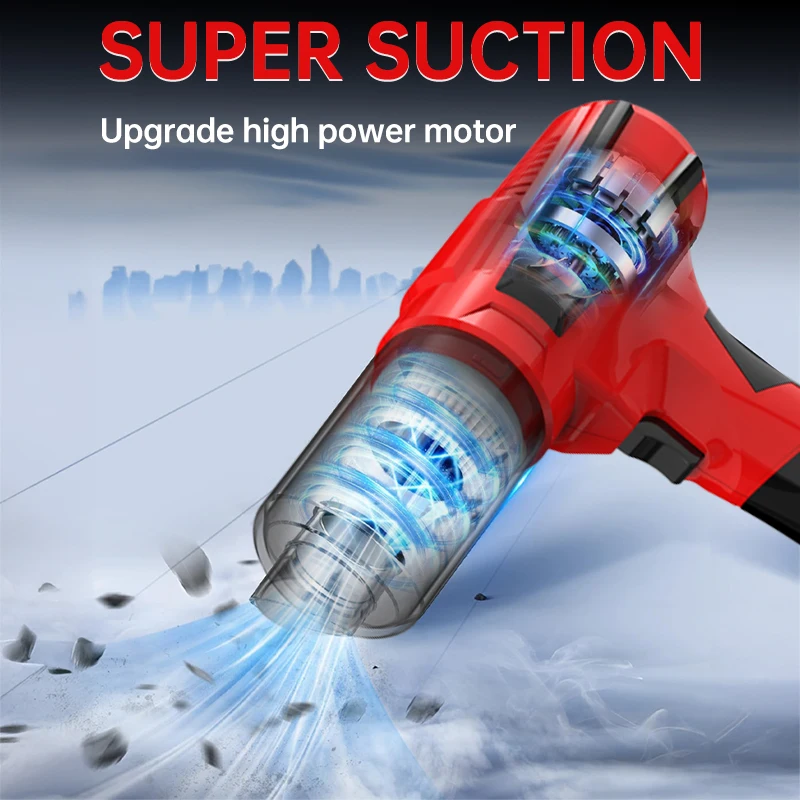 

High power car vacuum cleaner portable handheld wireless brushless motor small cleaning machine, dual-use air dust collector