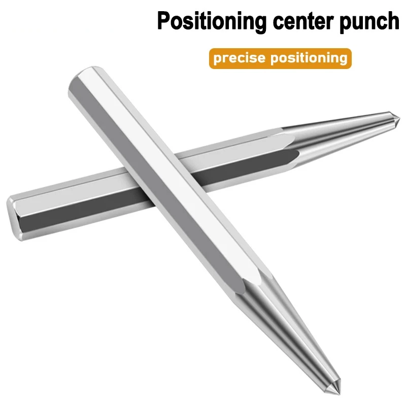 1/2Pcs High Hardness Octagonal Center Punch Locator Chisel Metal Drilling Mark Cone Punch Tool Fitter for Precision DIY Projects
