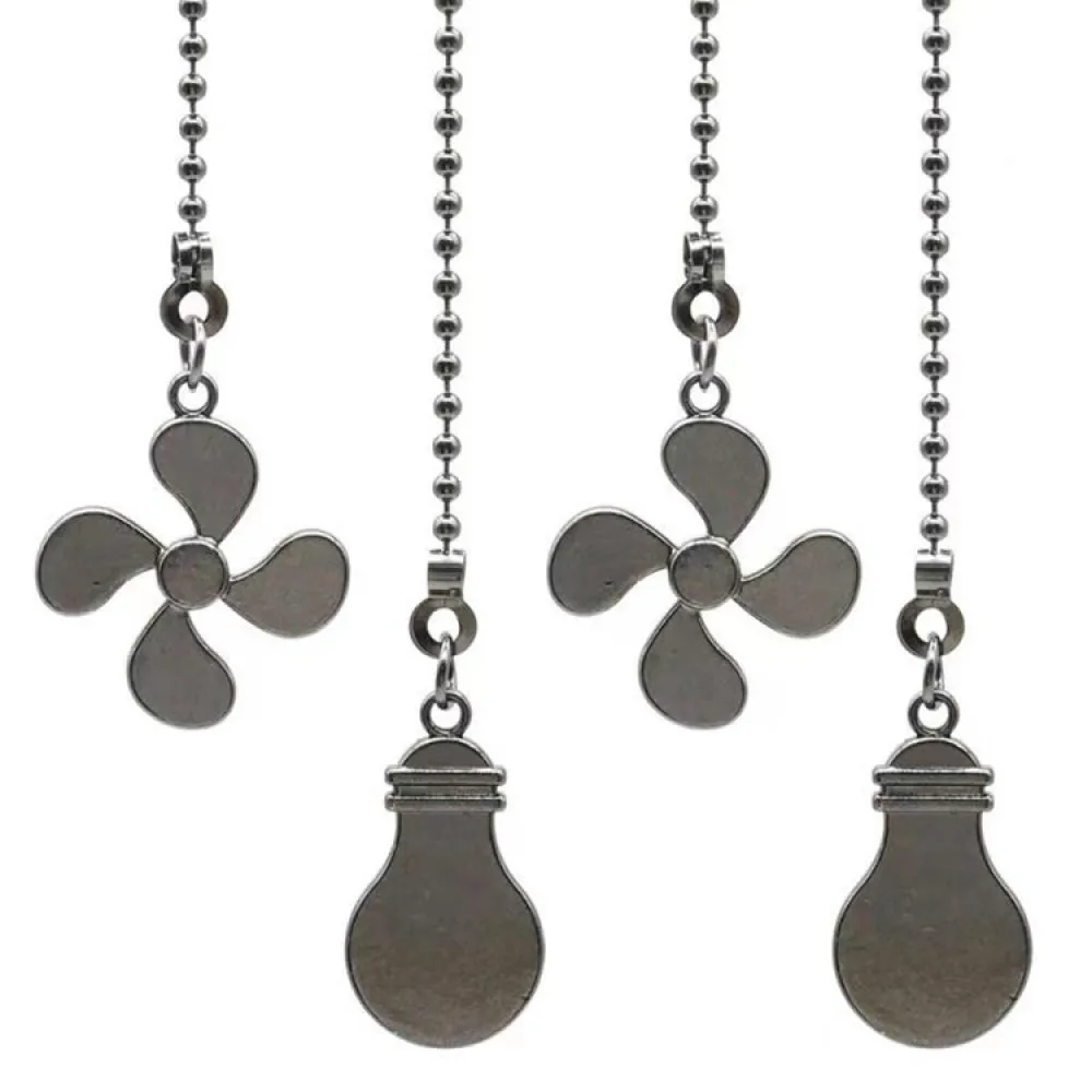 Modern Four Leaf Fan Light Pull Chain Extension Metal Pendant Accessory For Ceiling Fan Lamp Switch Modification Part