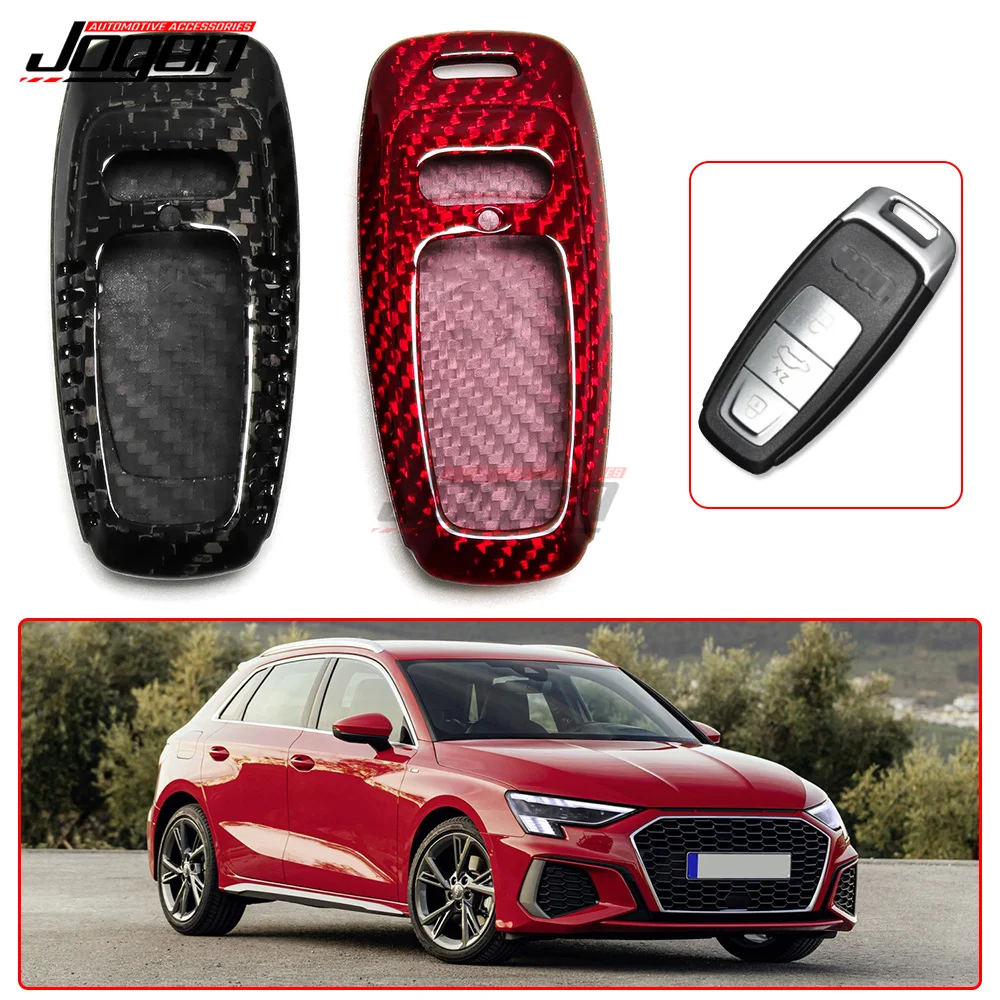 

For Audi A3 S3 RS3 8Y A6 S6 RS6 C8 Q8 SQ8 RSQ8 A7 S7 RS7 4K A8 S8 4N Q7 SQ7 Carbon Fiber Remote Fold Key Case Shell Cover