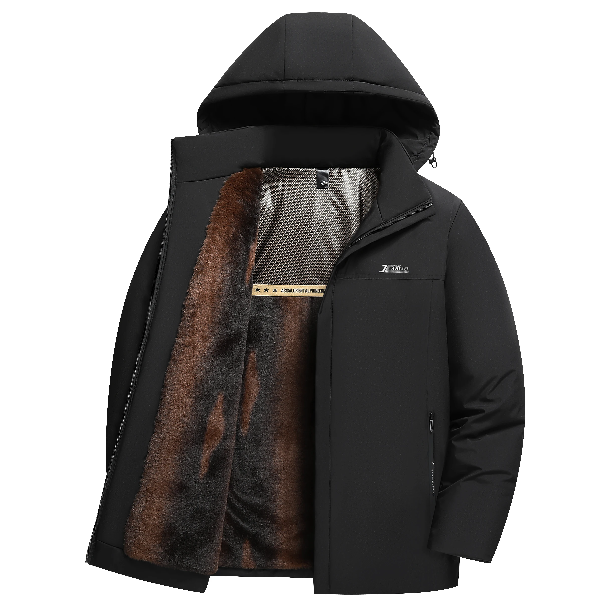 Men's padded Clothing Autumn Winter Solid Color Windproof Thickened Business Casual Hooded Graphene Thermal Coat Men Down Jacket