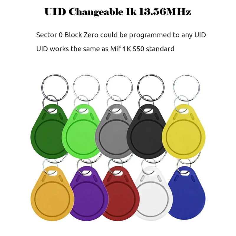 B74A 150Pcs UID 13.56Mhz Block 0 Sector Writable IC Card Clone Changeable Smart Keyfobs Key Tags 1K S50 RFID Access Control
