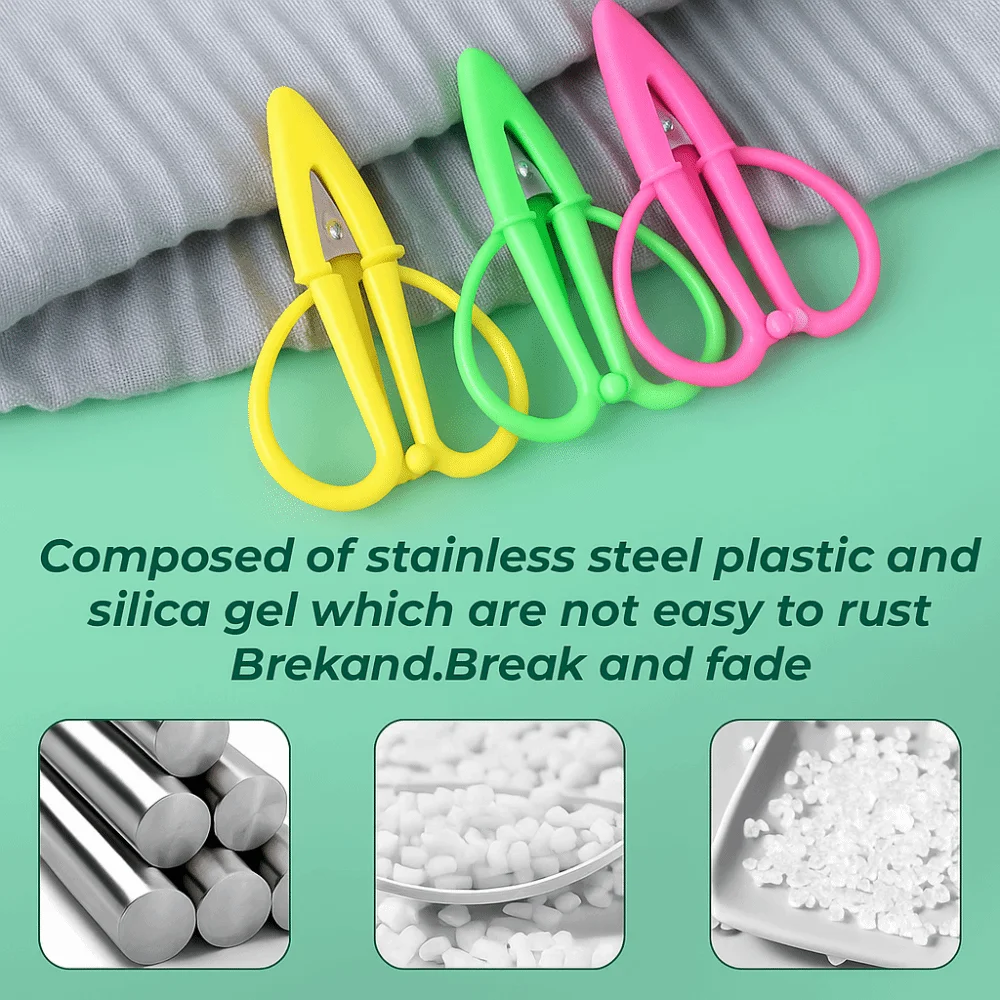 Mini Small Sharp Scissors Silicone Soft Handle Stainless Steel Tiny Detail Scissor Portable with Cover Craft Scissors