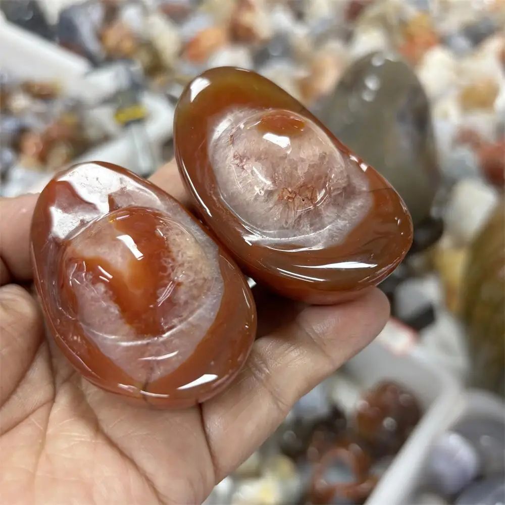1PCS Natural Carnelian Red Agate Ingot Carving Polished Reiki Healing Fengshui High-Quality Energy Room Decor Gift