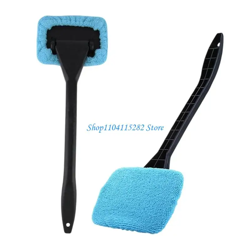  Multifunction Windshield Wiper Defogger 2 Piece Microfiber Brush Head and Rubber Scraper for Effective Car Glass Care - Image 2