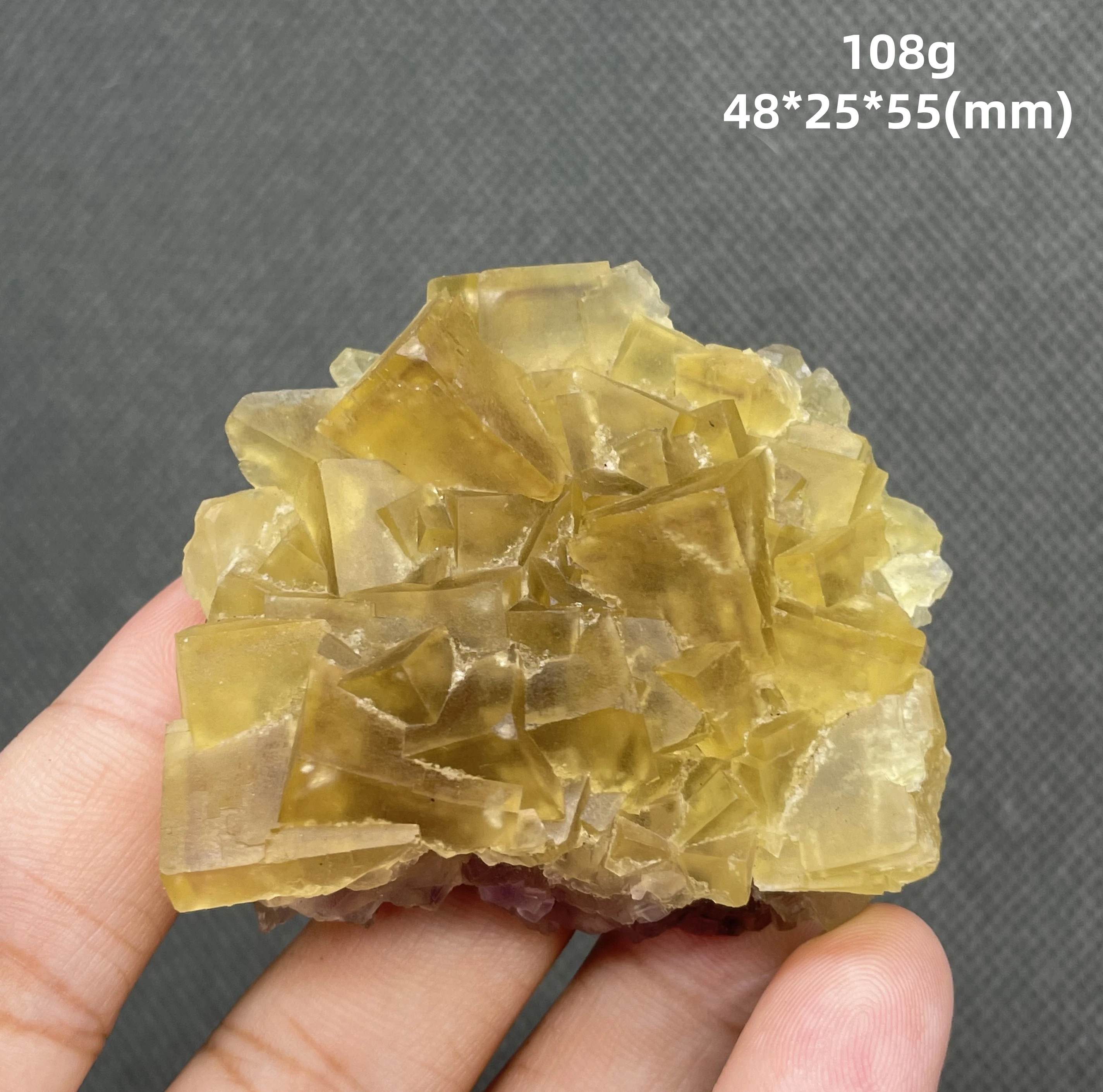 NEW! 108g Natural Beijing cube yellow fluorite Cluster and Barite symbiosis specimens Stones and crystals quartz Healing crystal