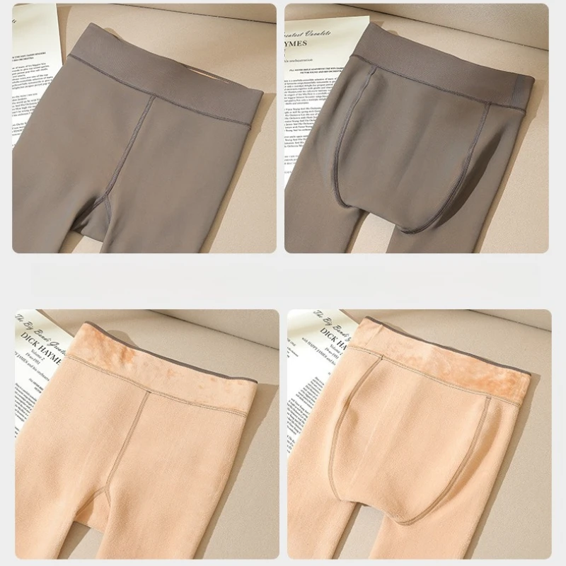 المرأة المخملية جوارب طويلة الخريف الشتاء سميكة مكافحة هوك طماق عارية للدفء والنمط Meia Calca Termica الأنثوية #6