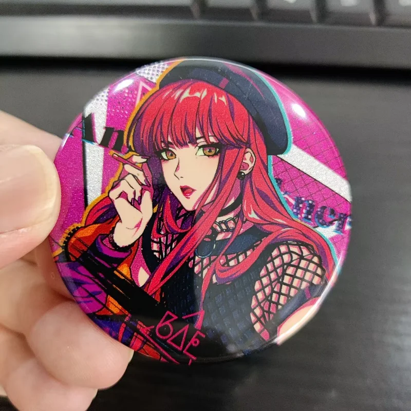 Paradox Live Hot Anime Figures Anne Faulkner YEON HAJUN Metal Badge Double Flash Pins REO MARUYAMA Christmas Decor Brooch Toy