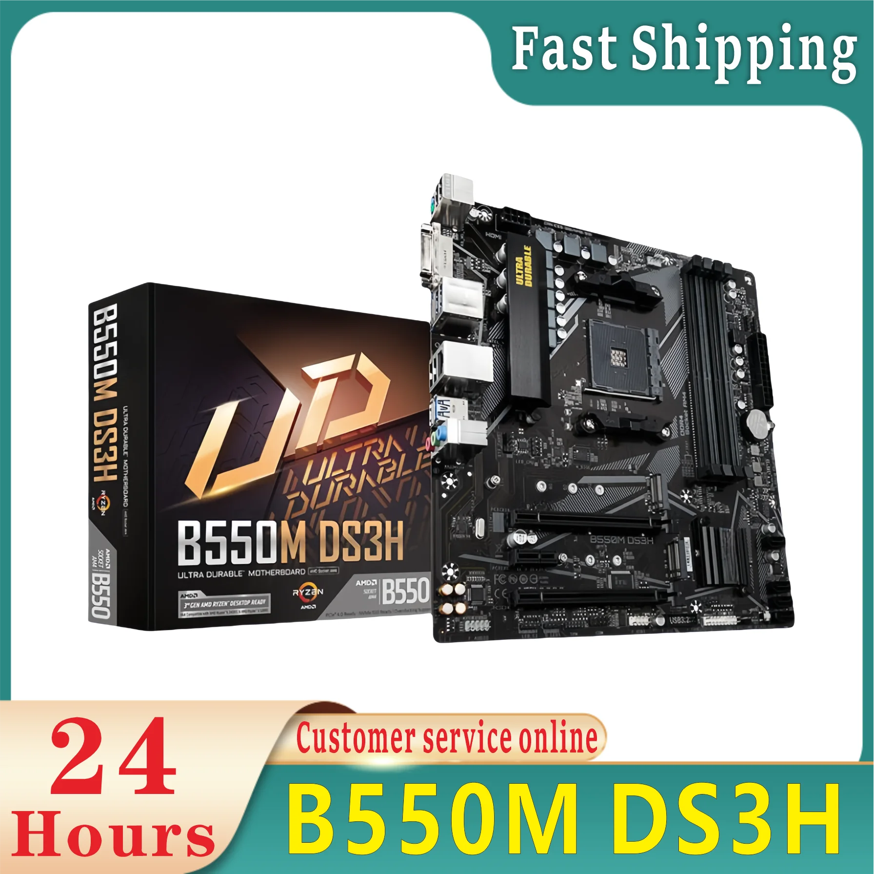 Brand new original GA B550M DS3H Micro ATX AMD B550 DDR4 4733 (O.C.) MHz M.2 USB 3.2 128G dual channel slot AM4 motherboard