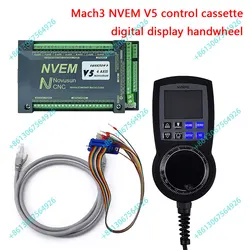 Newly Updated Mach3-NVEM V5 Ethernet 3/4/5/6 Axis Cnc Motion Controller + 6 Axis Digital Display Handwheel Mpg