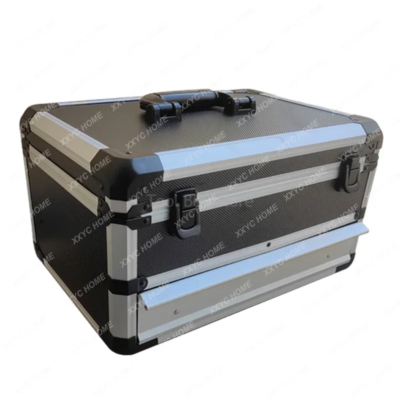 Aluminum Drawer Toolbox Metal Tool Case Potable Storage Suitcase Empty Large Tool Box Professional Electrician Box Organizer Box