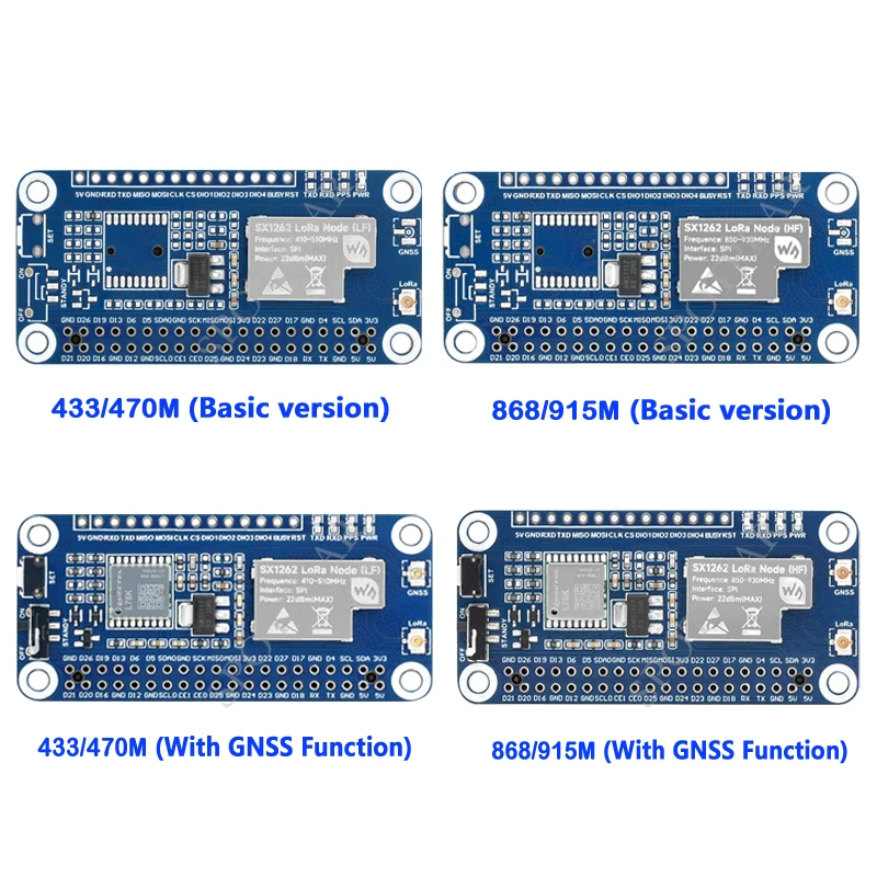 Raspberry Pi SX1262 moduł węzła LoRaWAN karta rozszerzenia z magnetyczną anteną CB opcje pasma częstotliwości i funkcja GNSS