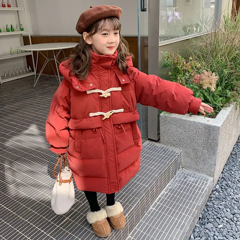 

Girls Cotton Jacket Winter 2024 New Fashion Girl Coat Winter Thickened Down Cotton Outerwear Kids Jackets for Girls 7 9 12 Years