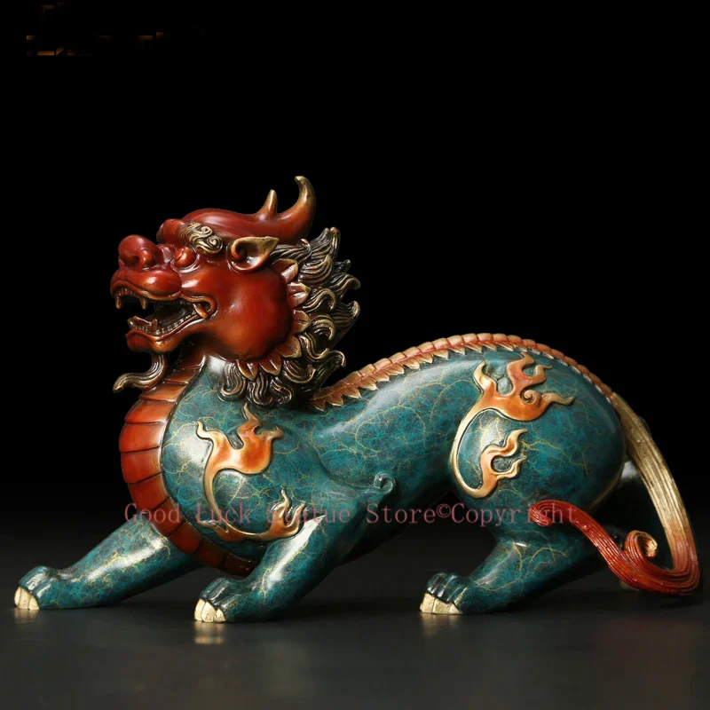 Large GOOD family home Shop thriving business money Exorcise evil spirits GOOD LUCK FENG SHUI brass dragon PI XIU Ornament