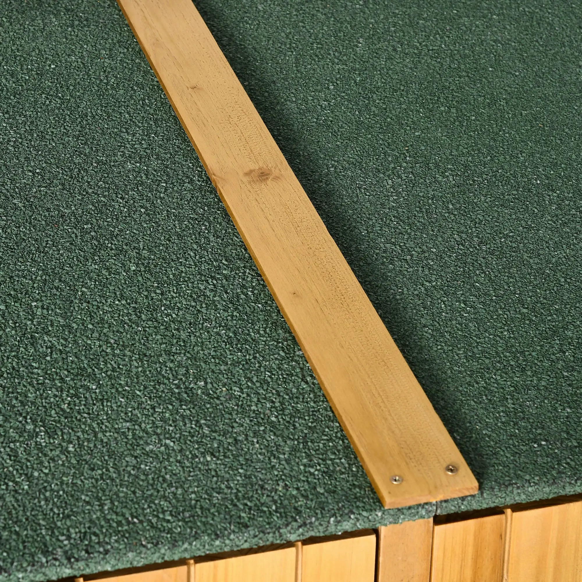 سقيفة تخزين الخشب الطبيعي حديقة مع طاولة تخزين ، سقف نفق ، 140x75x157cm #6