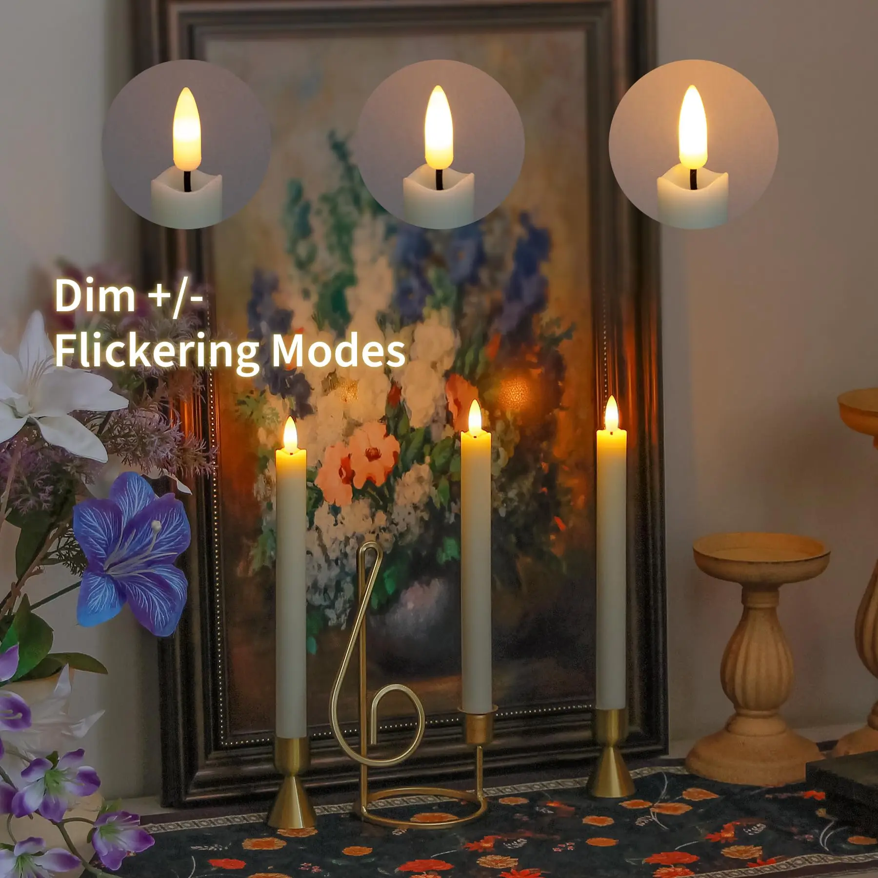 Upgraded Flameless LED Taper Candles,Realistic Electric Votive Lights,Church Services,Buddhist Events,Halloween,Easter,Christmas