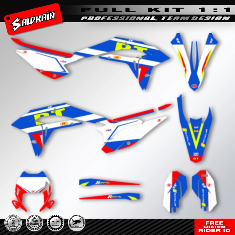 Sawrain Motorcycle Protection Sticker Background Custom Team Graphics Decals Kit For Beta XTRAINER 2023 2024 2025 250 300 006
