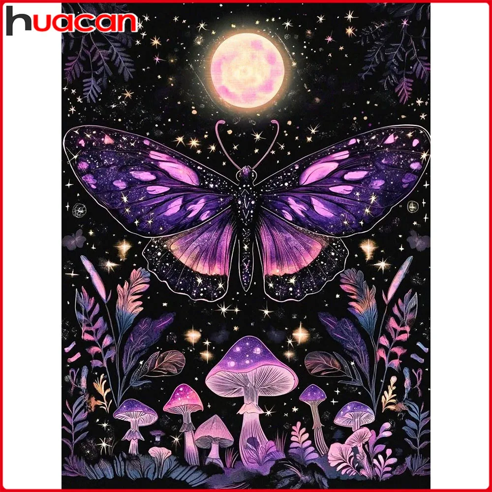 Huacan 5D Diamantmalerei Mond Schmetterling Diamantstickerei Tier Landschaft Neu 2026 Dekorative Gemälde