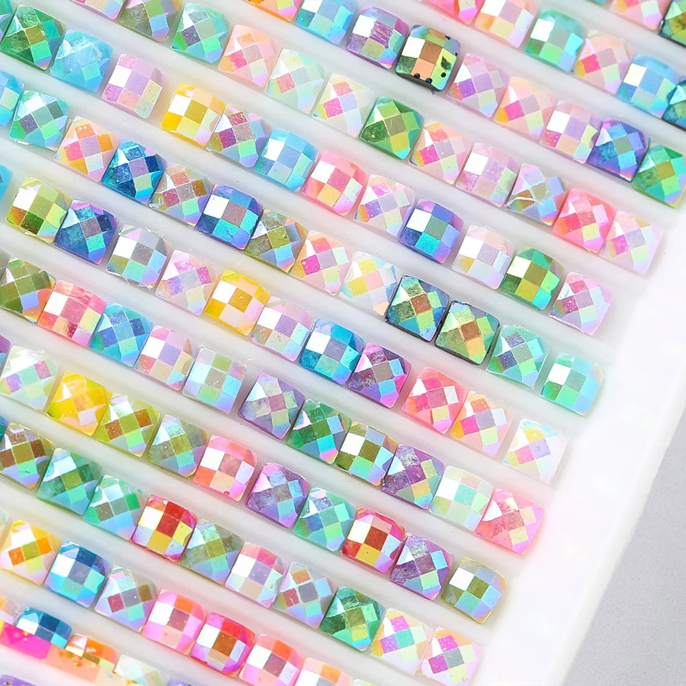 Single Color AB Square Diamond Beads for 5D Diamond Paintings Resin AB Diamond Painting Drills 2.5mm AB drills 1000/2000Pcs
