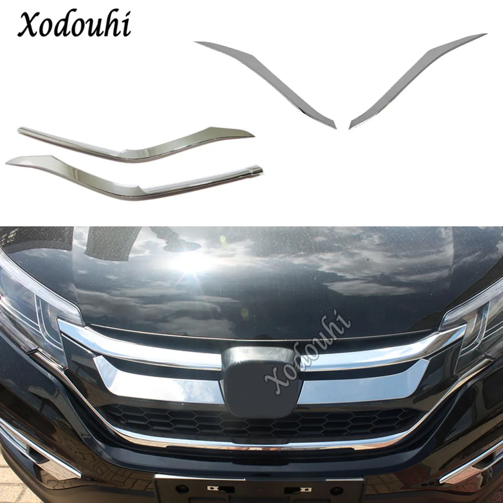 For Honda CRV CR-V 2012 2013 2014 2015 2016 Car ABS/Steel Cover Bumper Engine Trim Racing Front Grid Grill Grille Molding Edge