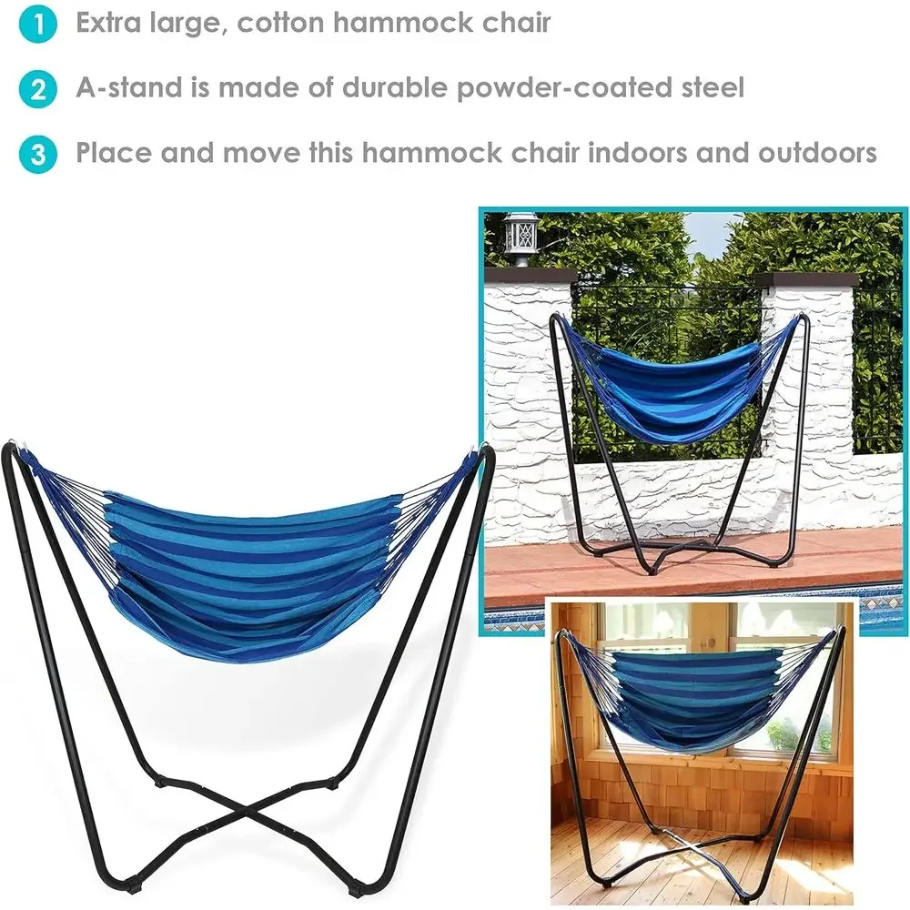 Space-Saving Hammock Chair for Indoor/Outdoor Use - Supports Up to 330 Pounds, Perfect Beach Oasis